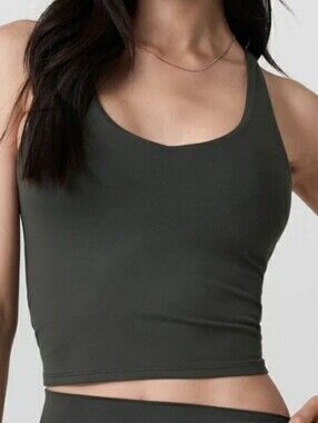 Vuori Halo Performance Crop 2.0 Tank Top In Kale Green Size Large